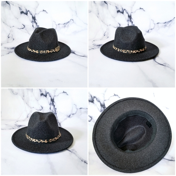 NEW Leather Trimmed Fedora Hat - Picture 5 of 14